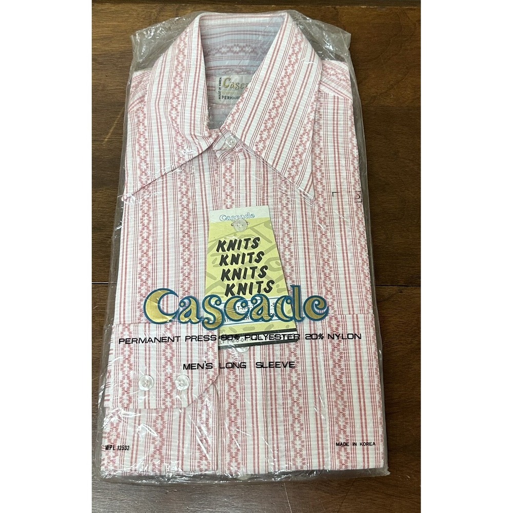 Vintage Retro 60s 70s Shirt Hippie Disco Dagger Collar Woodstock Size S NOS NEW